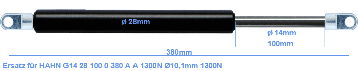 Vérin à gaz HAHN S1028015010430 400N - Vérins à gaz Vérin à gaz HAHN S1028015010430 400N - Vérins à gaz