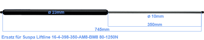 Suspa Liftline 16-4-398-350-AM8-BM8