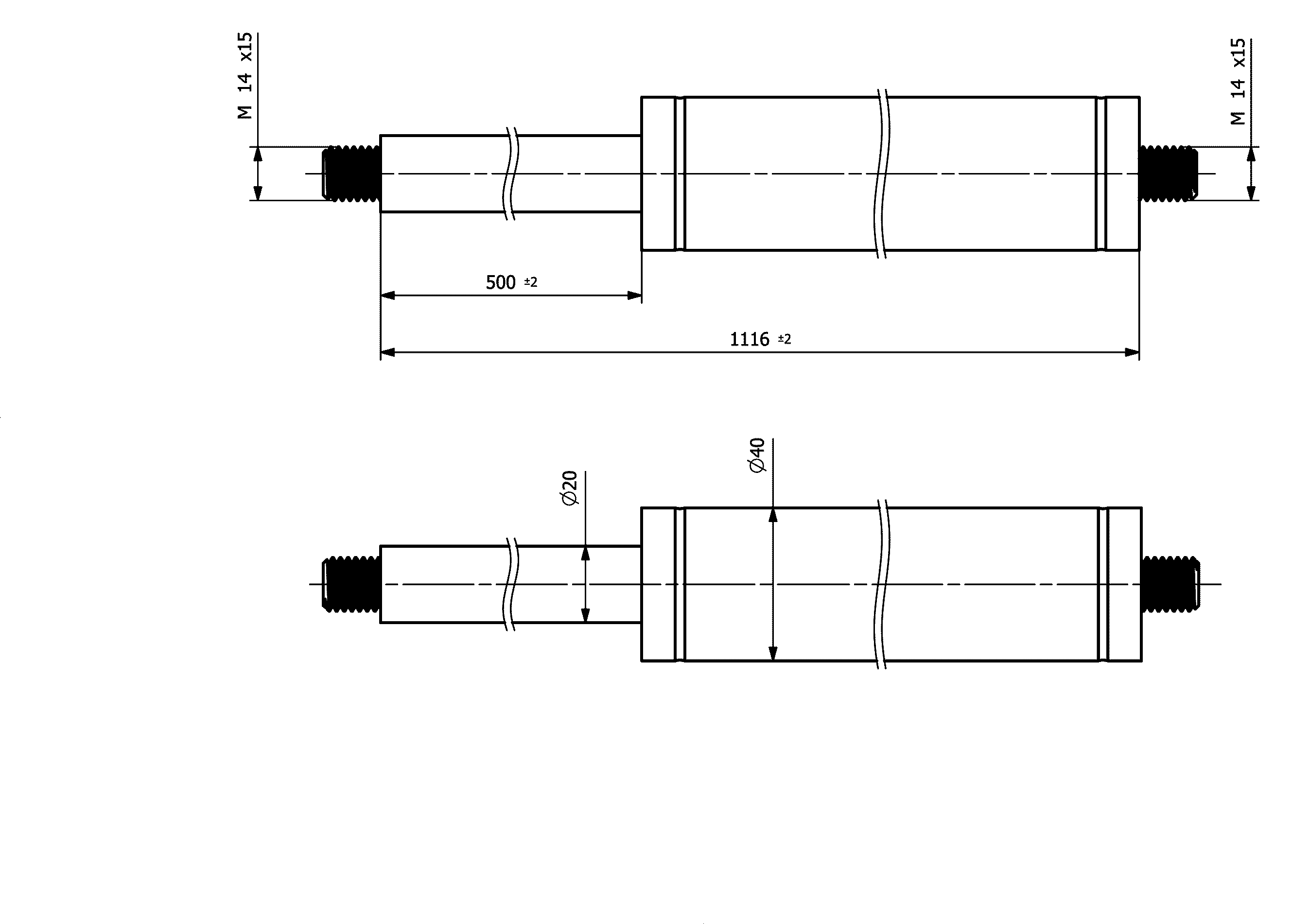 Produktbild von Gasdruckfeder 8/18 – Hub 160 Mm, Länge 405 Mm, 500 N (ca. 50 Kg), Mit Ösen Ø 8,1 Mm, Beidseitig Angeschweißt