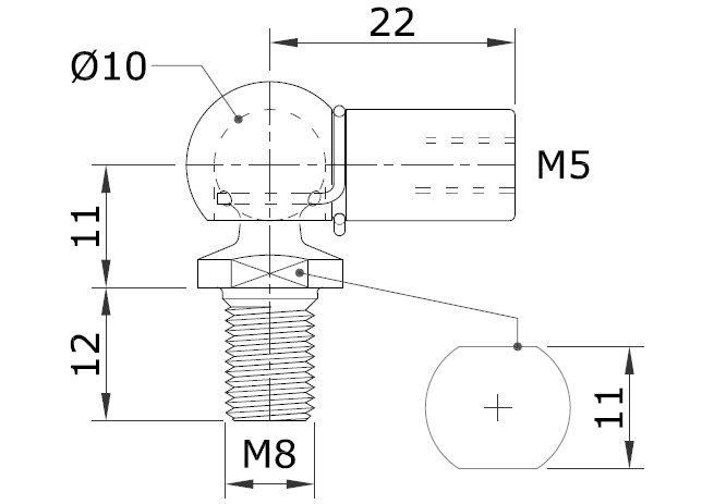 Gasdruckdämpfer 200 - 380N für KESSEBÖHMER Lift-o-Mat von SOTECH