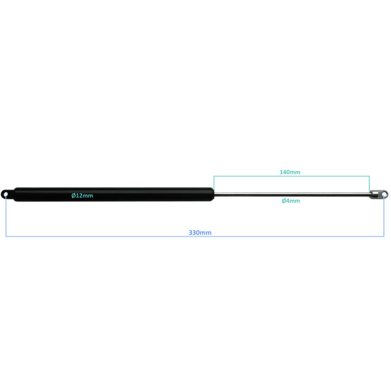 Produktbild von Trupa Gasdruckfeder 14/27 M10 – Hub 400 Mm, Länge 855 Mm, 500 N (ca. 50 Kg) – Für Klappen & Abdeckungen