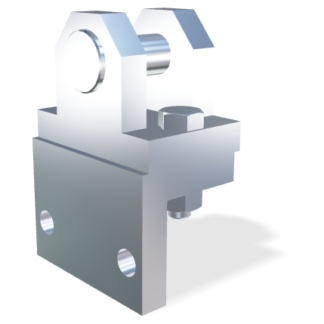 Lagerschuh 14mm und Winkelhalterung zur seitlichen Montage