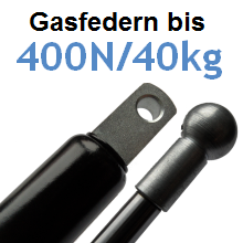 Gasdruckfedern 6mm Kolbenstange, max. 450N, M5 Gewinde
